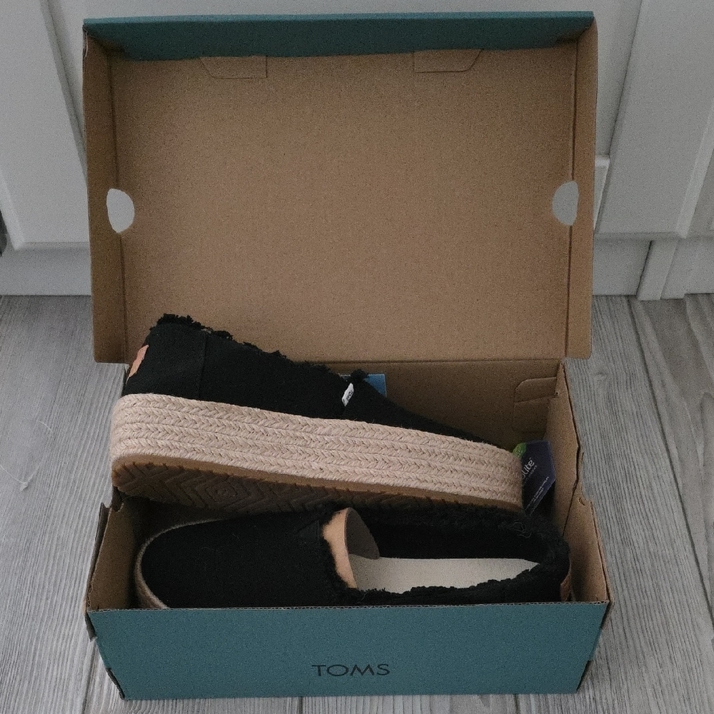 Toms Valencia Espadrille Black Canvas - Picture 7 of 8